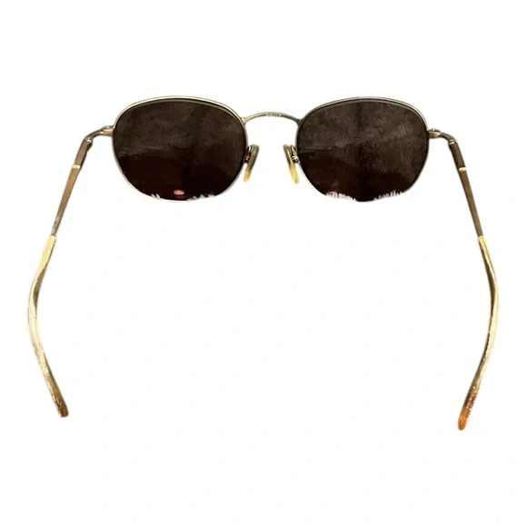 Polo Ralph Lauren Gold Oval Sunglasses Brown Lenses Vintage Style